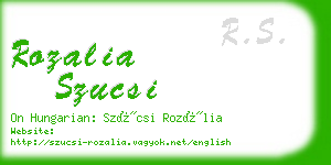 rozalia szucsi business card